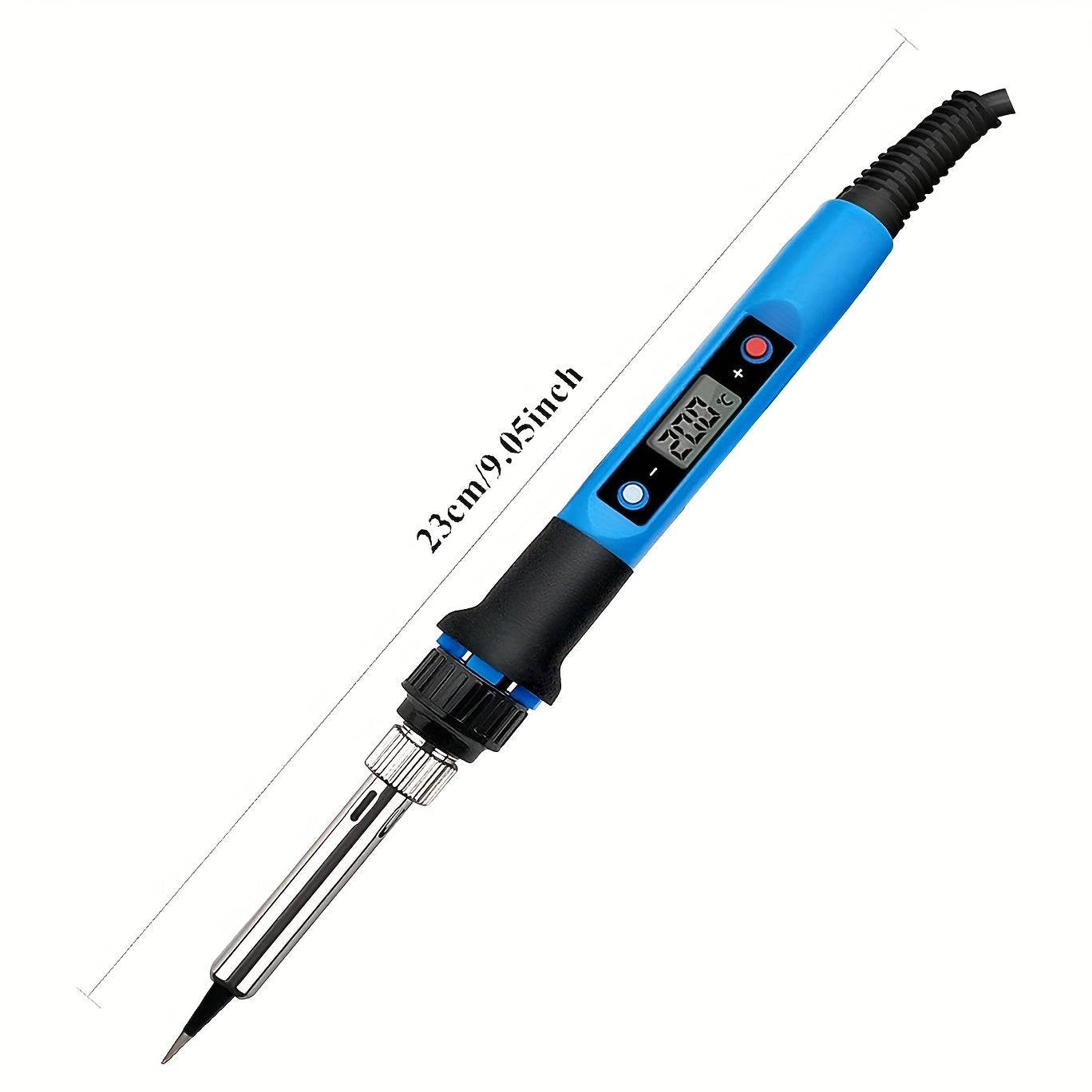 80W Adjustable Temperature Soldering Iron Kit with European Plug Blue Black Precision Tips Solder Paste