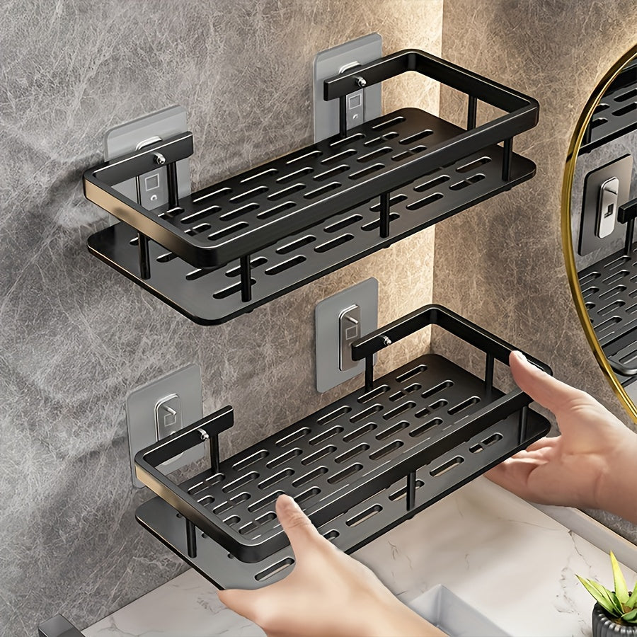 Wall Mounted Bathroom Storage Rack No Drilling for RV Showers