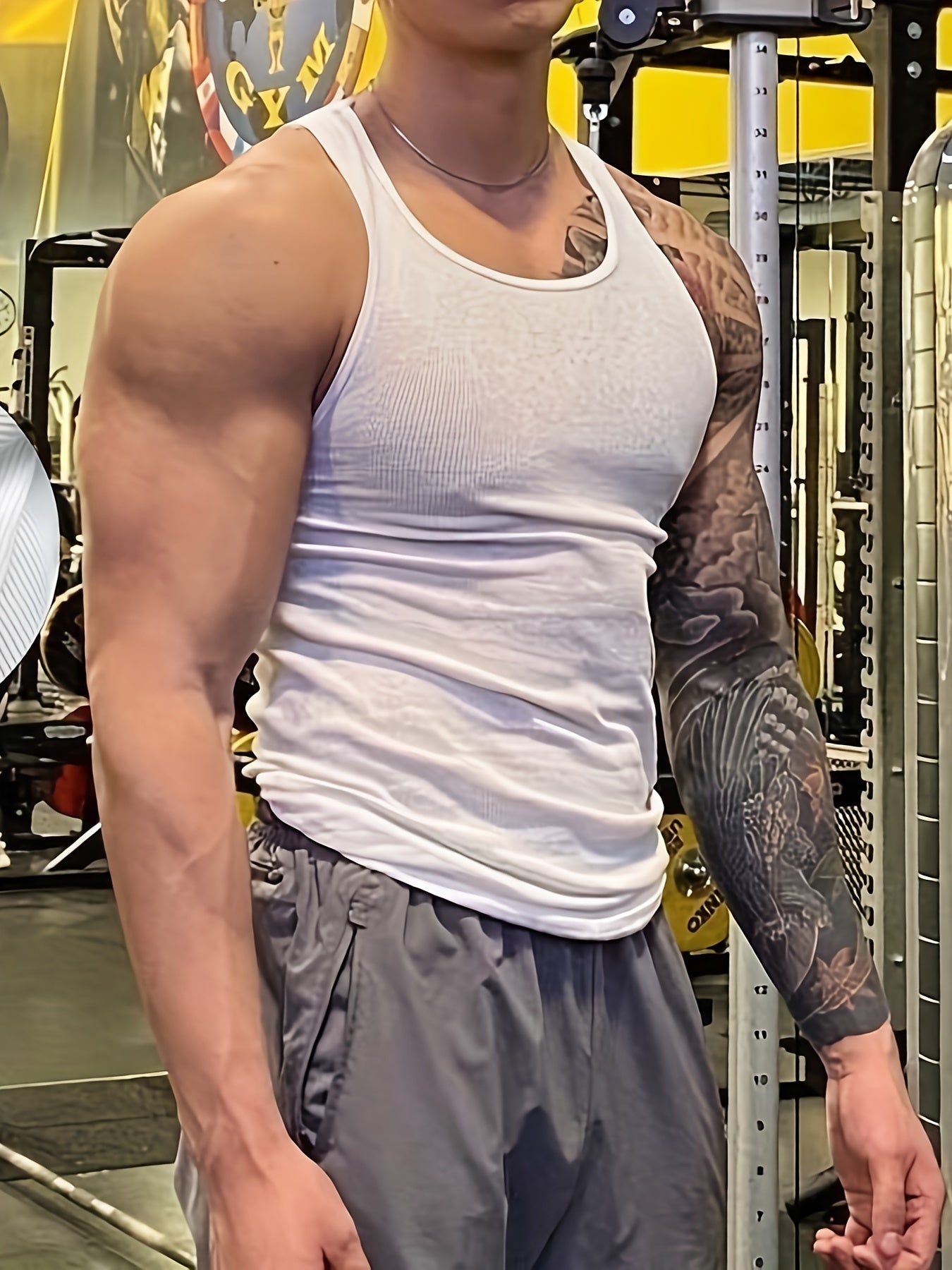 Men's Solid Slim Fit Sleeveless Tank Top for Summer Outdoor Sports