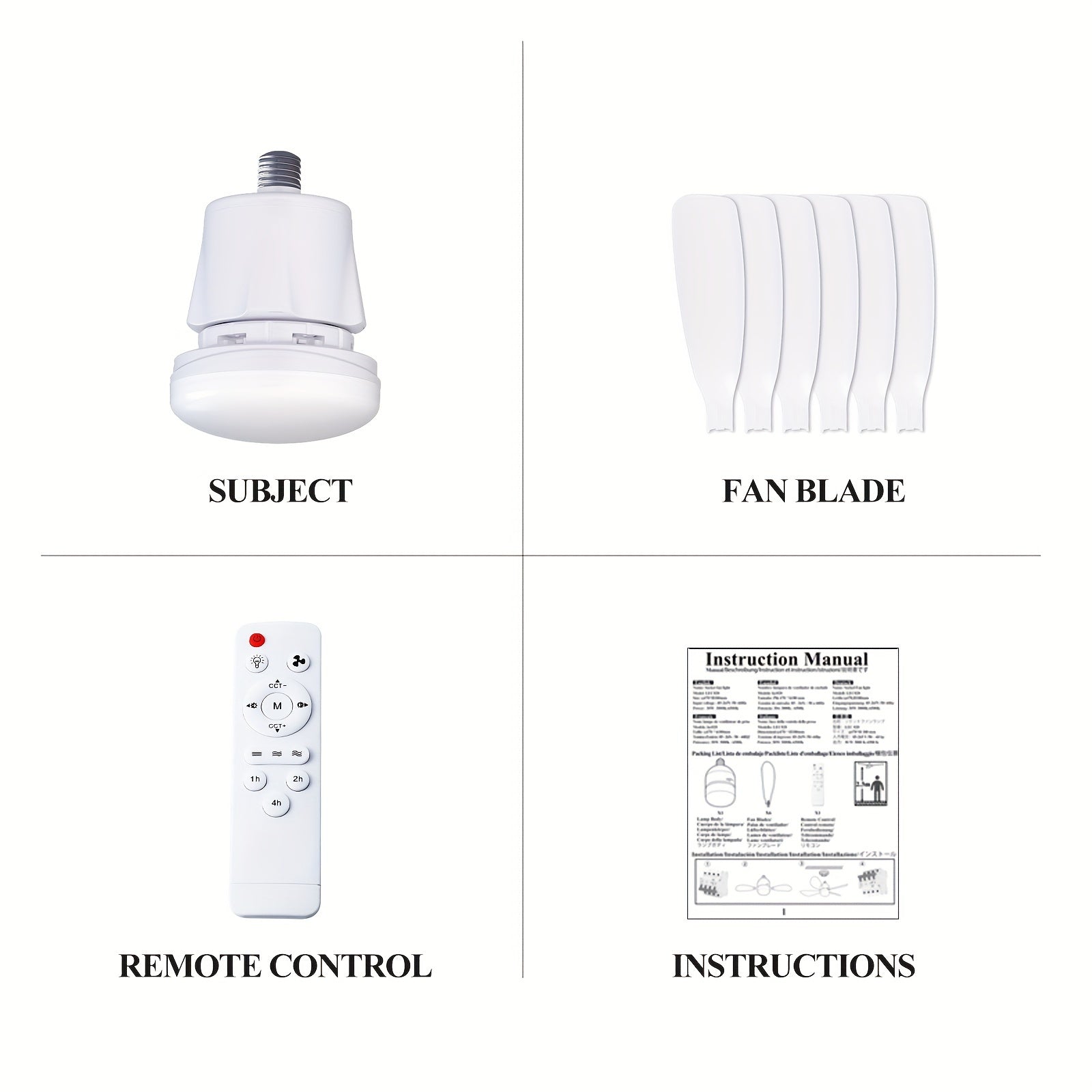 Modern Dimmable LED Ceiling Fan Light with Remote Multi-Speed 3 Color Options E26/E27 Hard-Wired Indoor