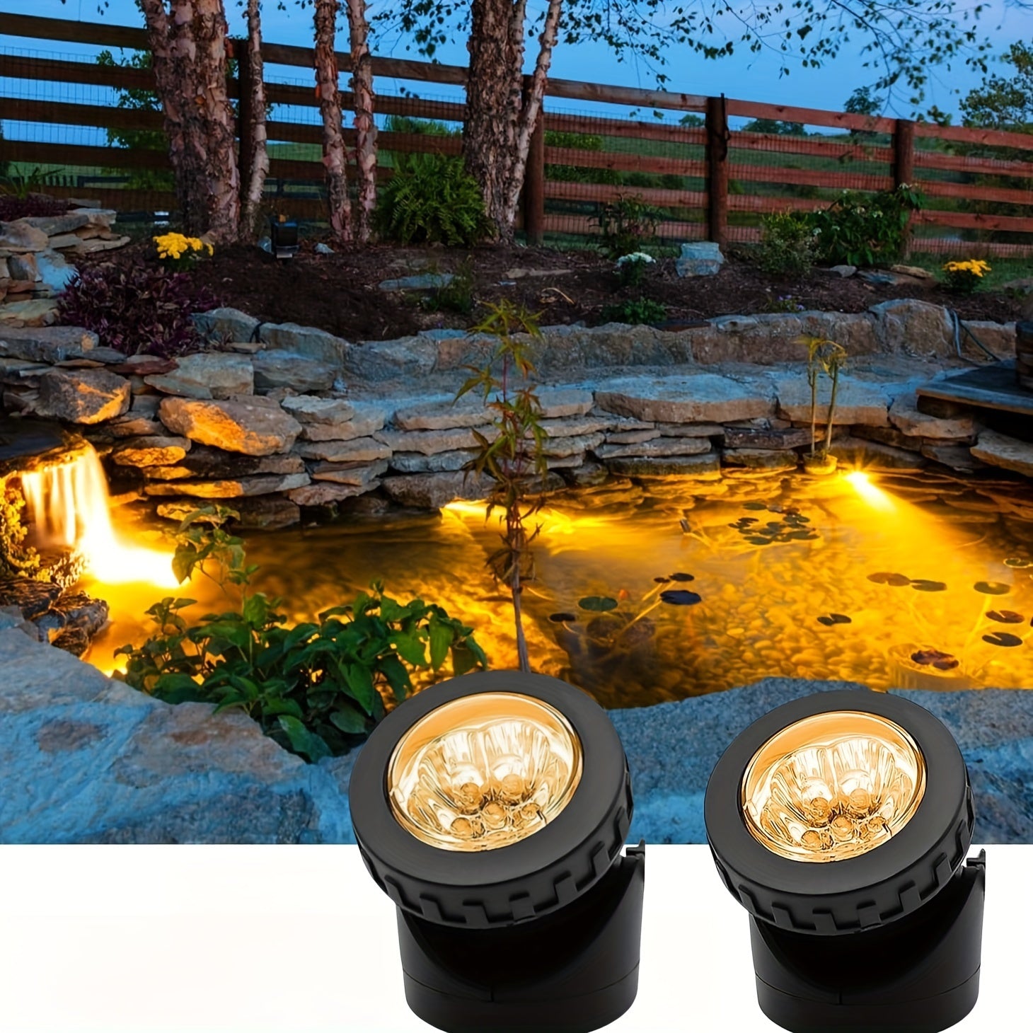 Luces de estanque solares con 6 LED, iluminación de seguridad exterior sumergible para jardines y fuentes