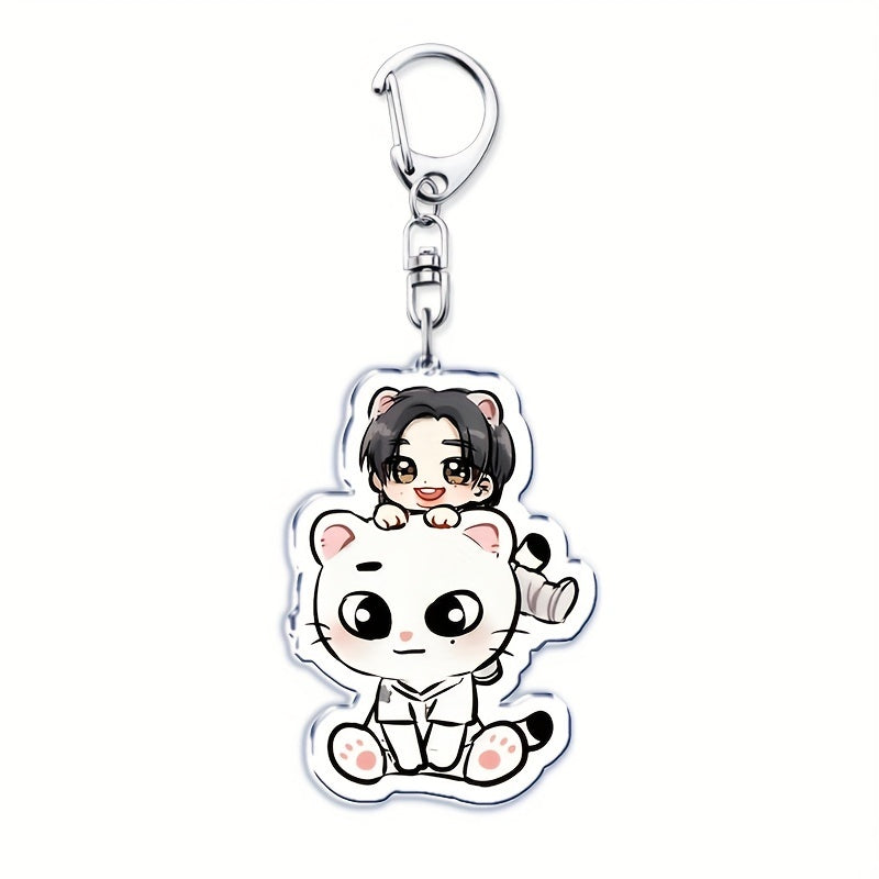 Acrylic Cartoon Animal Keychain Double-Sided Charm for Bags and Keys Gift for Fans