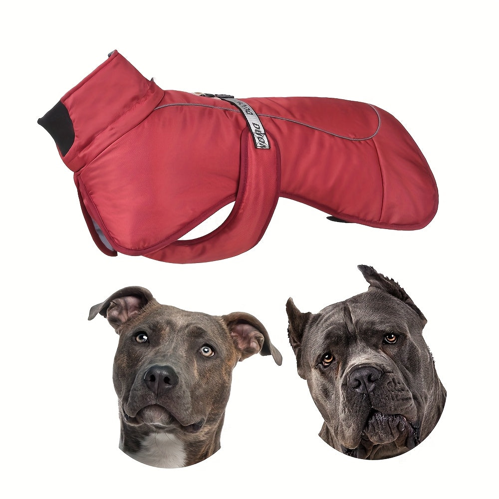 Waterproof Windproof Dog Jacket with Fleece Lining for Small to Large Breeds