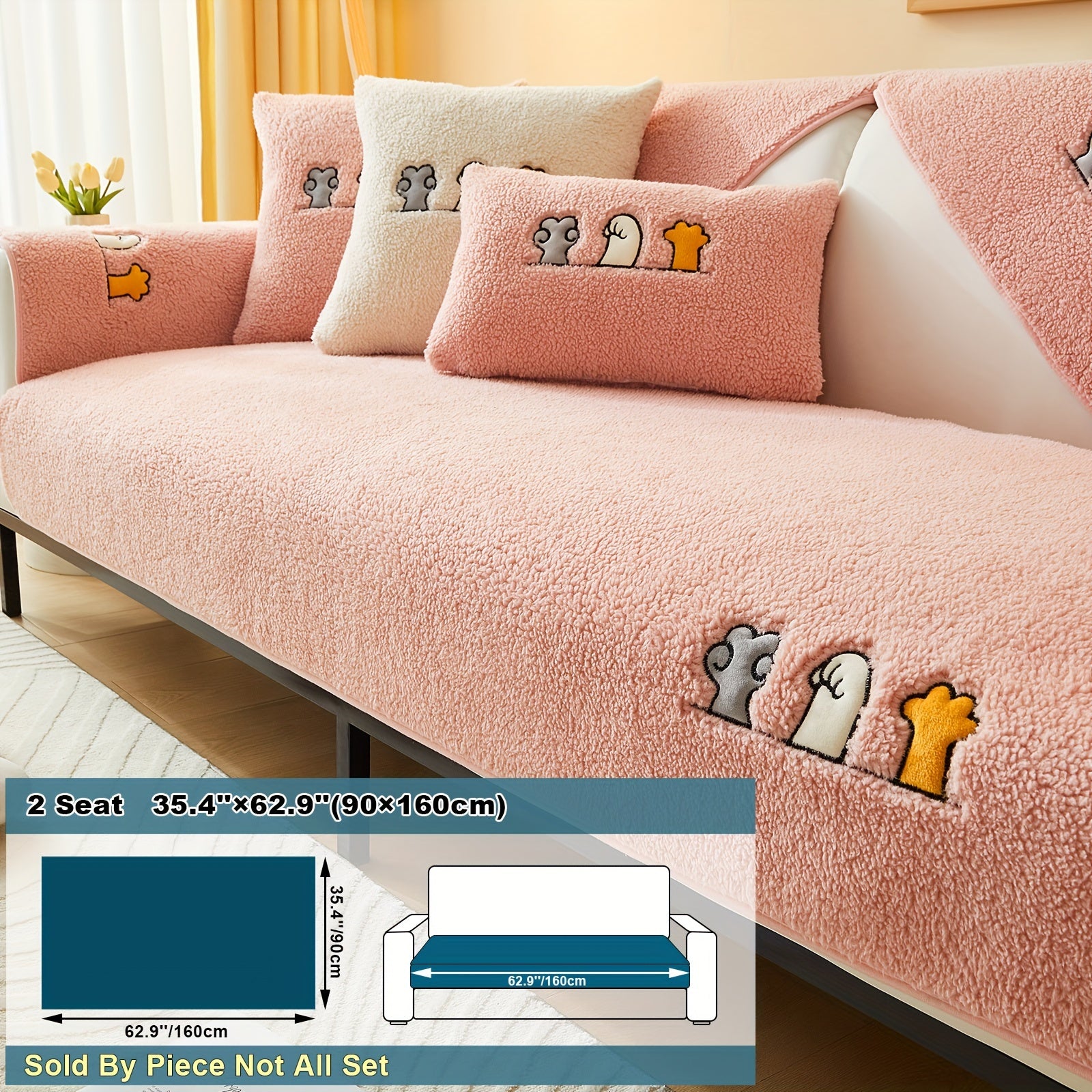 Плюшевый чехол на диван Sherpa, противоскользящий, защитный чехол для мебели для домашних животных для гостиной