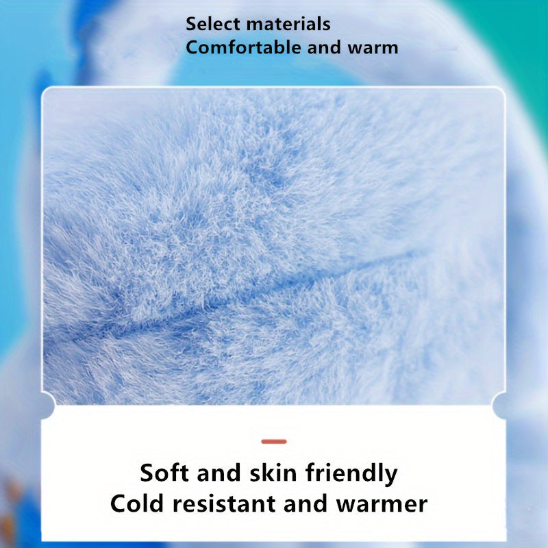 Winter Warm Folding Plush Ear Muffs for Men Women Soft Acrylic Knitted Design