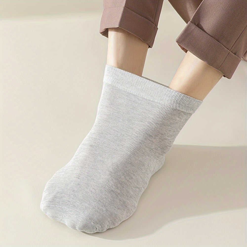 Unisex Cotton Crew Socks 6 Pairs Breathable Sweat-Absorbing Comfortable