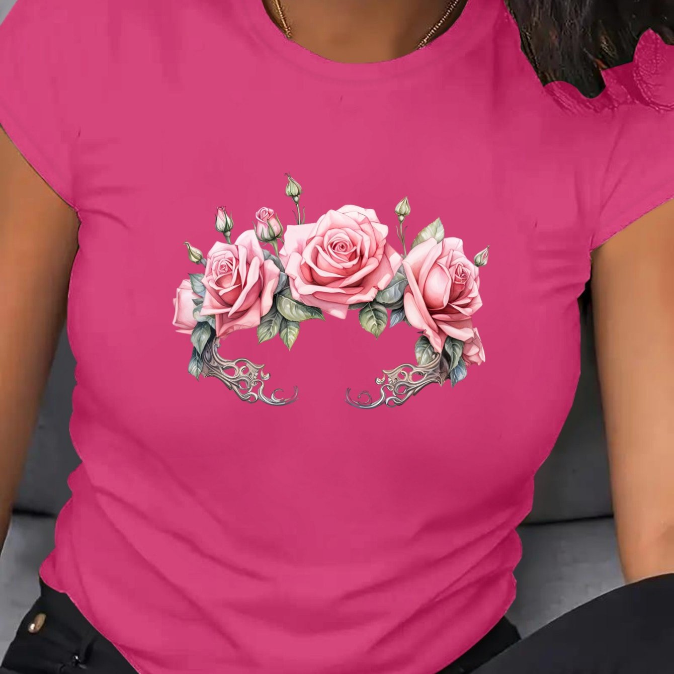 Camiseta suelta para mujer de gran tamaño, algodón transpirable, manga corta casual