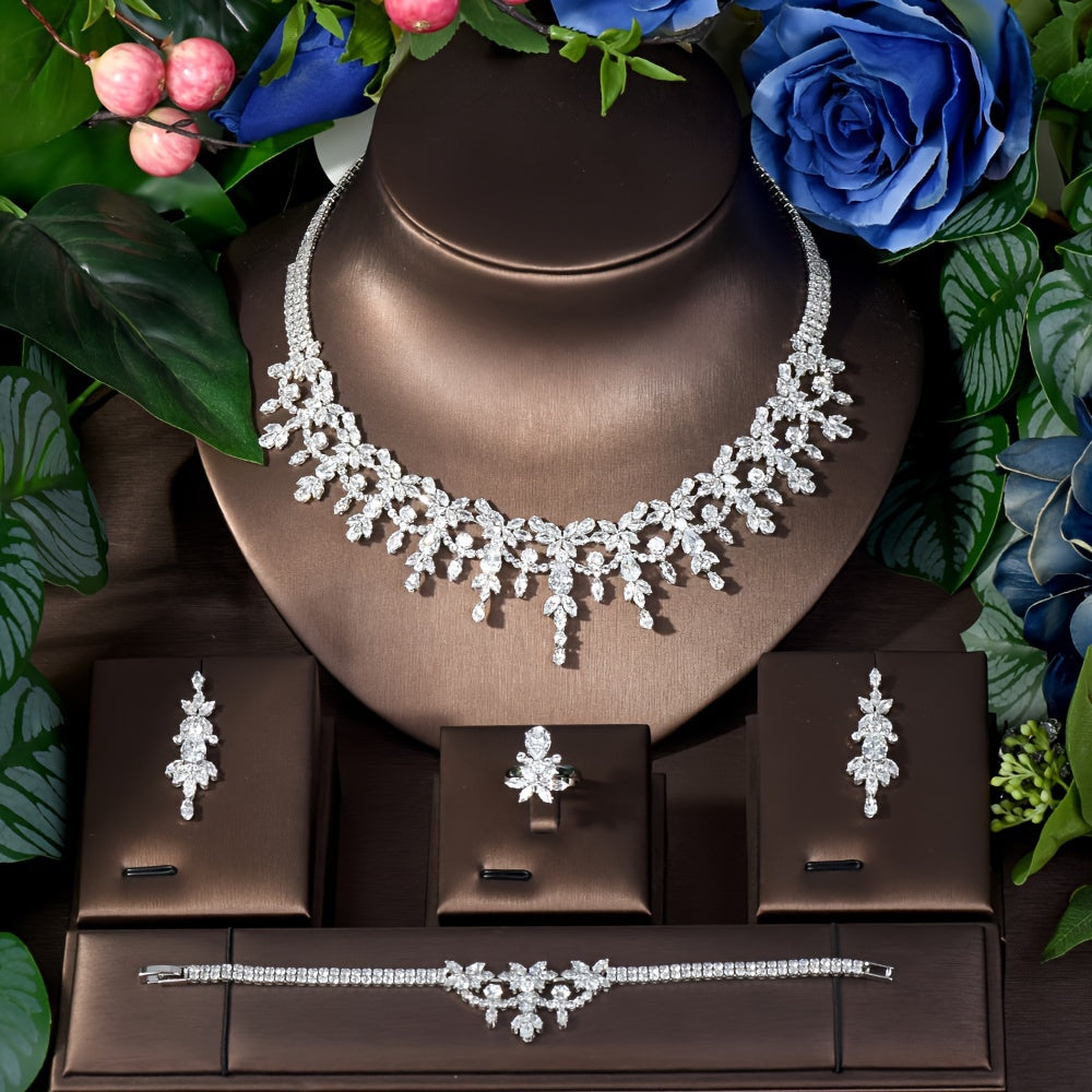 Luxury Jewelry Set for Women with Synthetic Zirconia and Middle Eastern Style