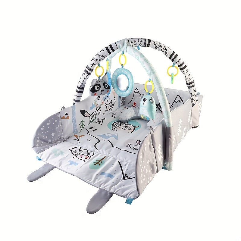 Очаровательный плюшевый игровой коврик для малышей с защитным ограждением, включает подушку и игровые опции - идеальный подарок на Рождество, Хэллоуин, День благодарения, Новый год, День святого Валентина или карнавальные праздники.