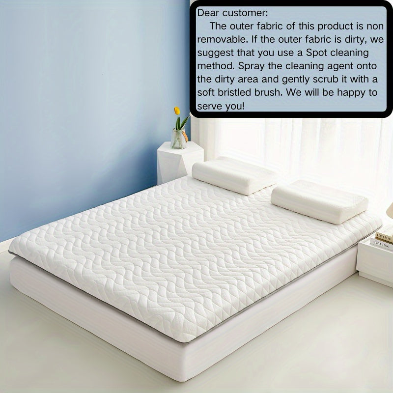 Breathable Non-Slip Mattress Pad 6-8cm Thick Polyester Woven Fabric White