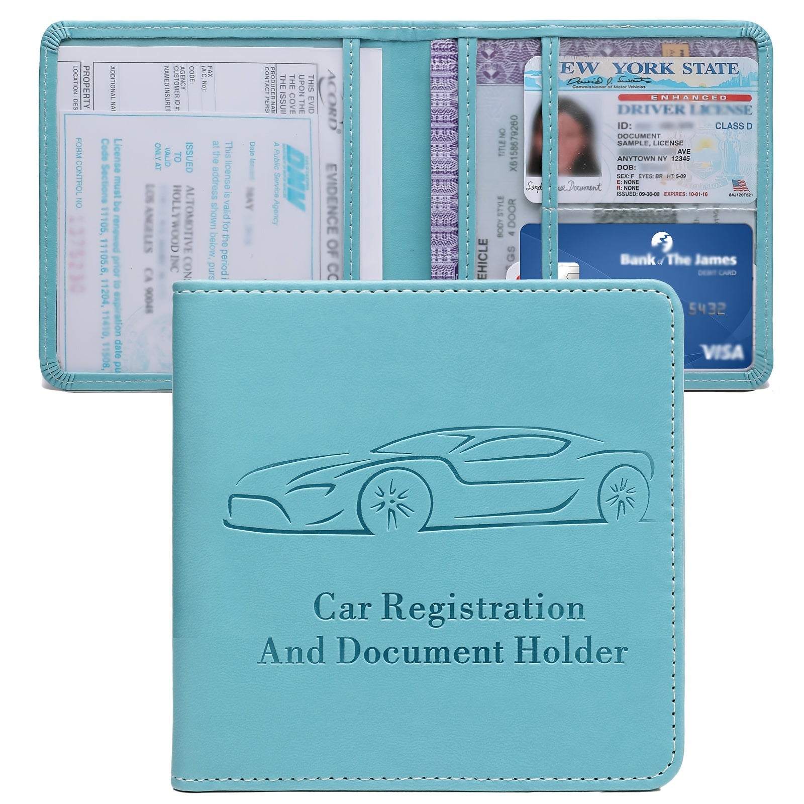 Мужской органайзер для водительских удостоверений и страховки из ПВХ с несколькими отделениями