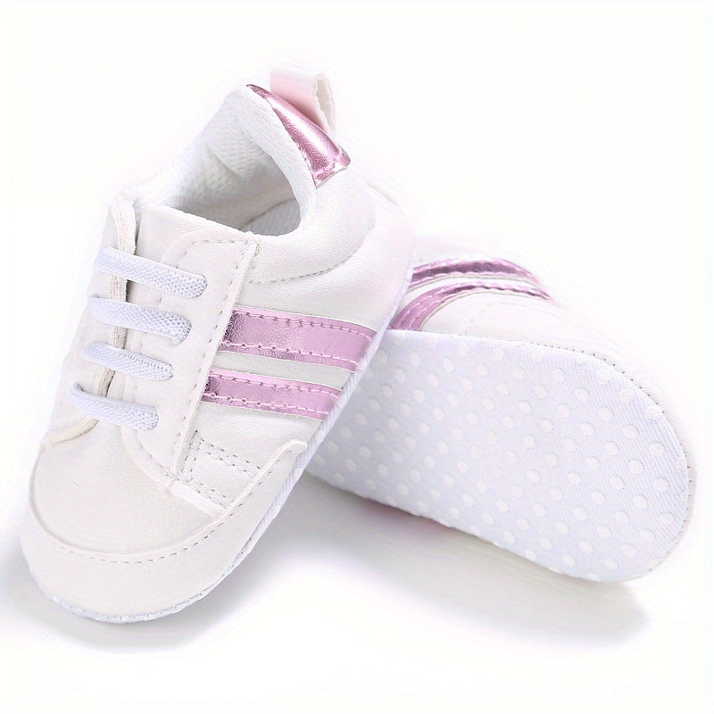 Infant Soft Bottom Stripes Light-Up Sports Shoes for Newborns Spring Fall