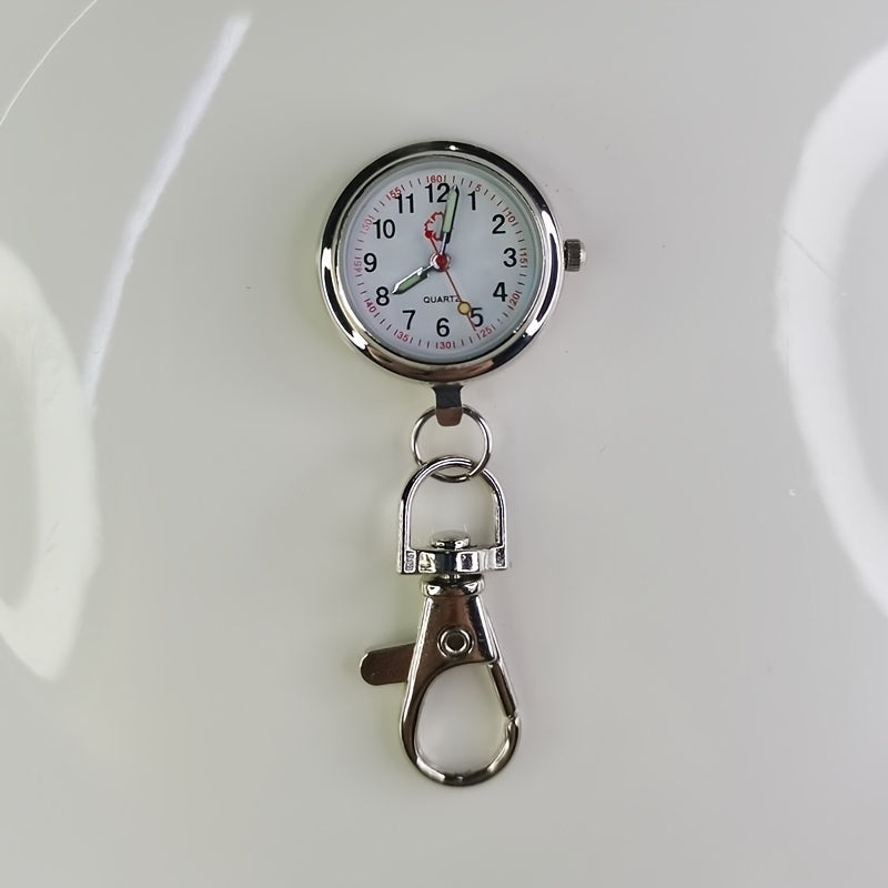 Nurse Student Pocket Watch with Keychain Hook and Clear Dial
