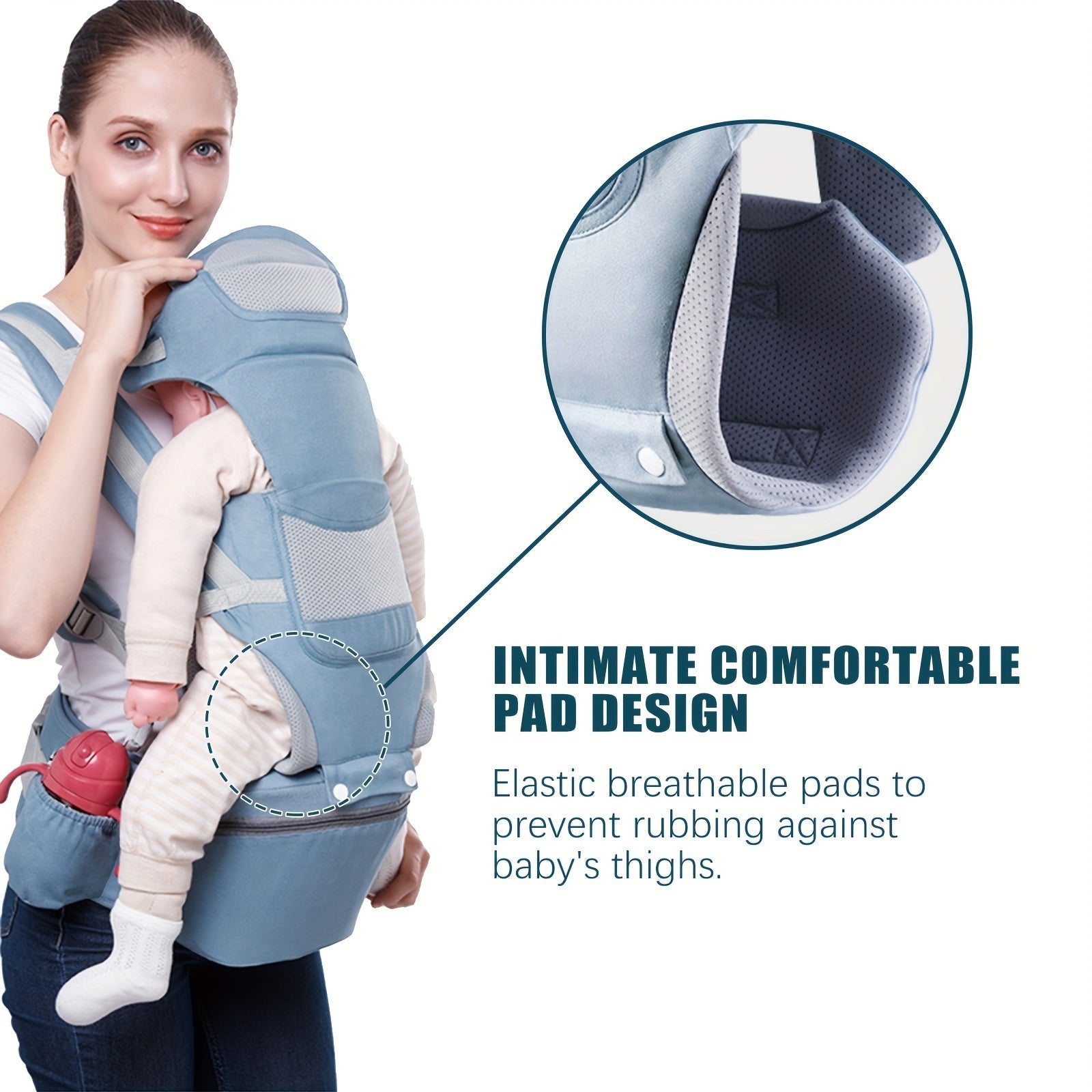Baby Carrier with Hip Seat 6-in-1 Ergonomic Design for Infants and Toddlers