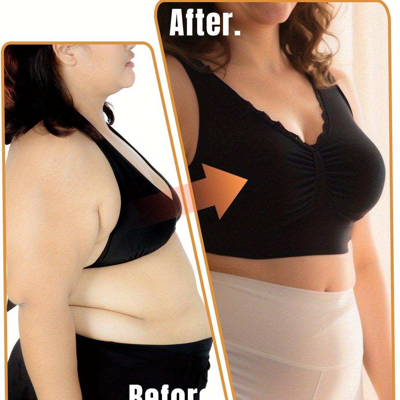 Plus Size Seamless Women’s Sports Bra Breathable Support Black White