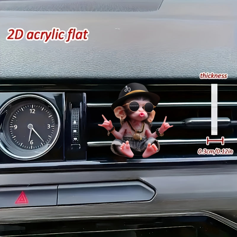 Yoqimli Hip-Hop Maymun Avtomobil Vent Klip Hushbo'yatli Yostiqchalari bilan
