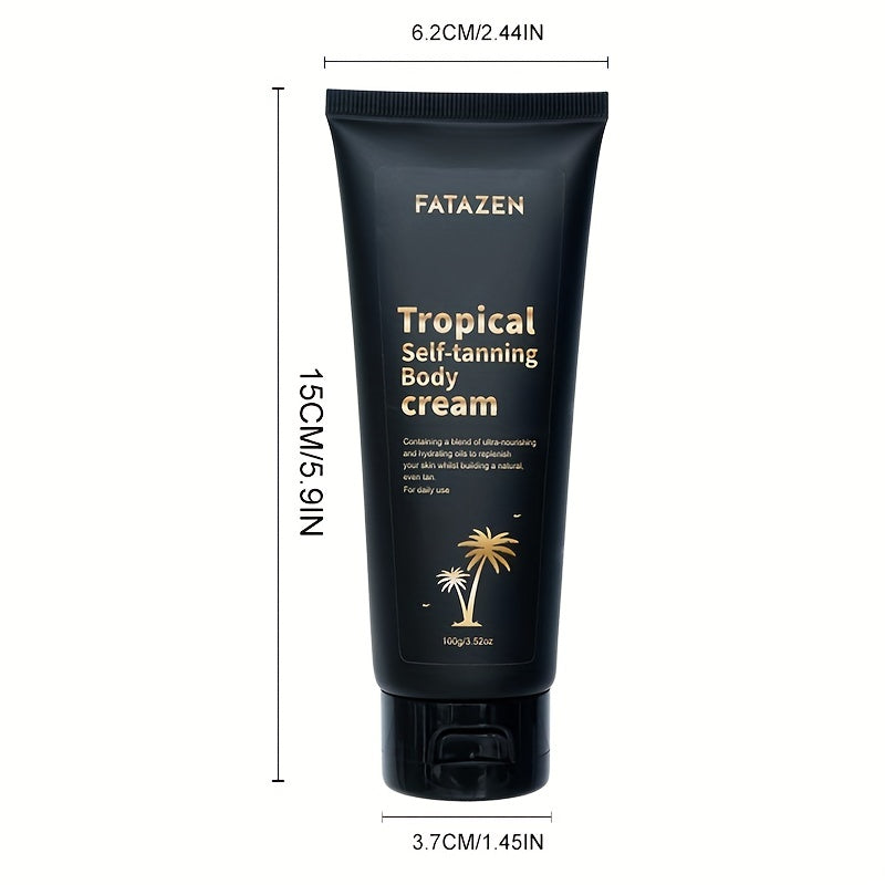 FATAZEN Bronzing Cream: Uniseks, Tabiiy, Paraben va Spirt O'lchovsiz, Aloe Vera bilan Uzoq Muddatli Quyoshsiz Qora, O'rta Terini Yaxshilaydi, Barcha Teri Turlari Uchun