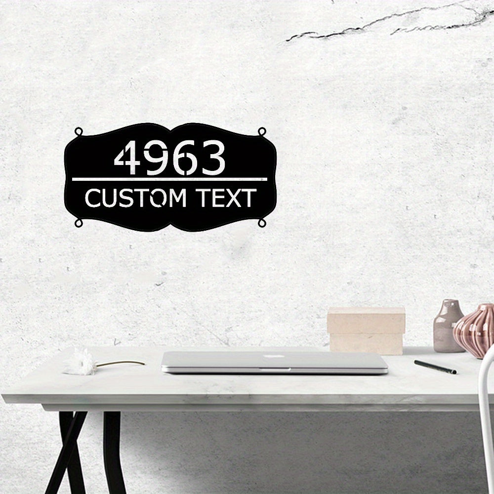 Zarif Metall Oila Ism Plitkasi - Shaxsiylashtirilgan Qora Devor Dekori, Mustahkam Metall Qurilishi, Yashash Xonasi, Kirish Joyi va Maxsus Tadbirlar uchun Mukammal. 14 yosh va undan katta yoshdagilar uchun mos Siluet Dizayni mavjud.