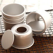 Mini Aluminum Golden Round Cake Mold 2-Inch Removable Bottom Baking Tool