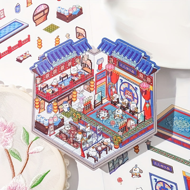 3D Наклейки для ландшафта хранения для миниатюрных сцен Маленький дом Журналинг DIY Облегчение стресса