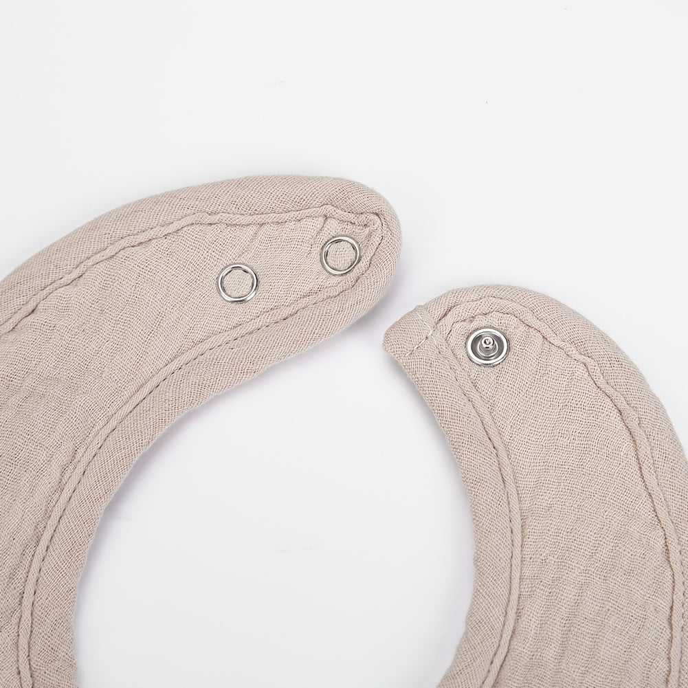 Set of 3 Baby Bibs for Newborns Waterproof Muslin Bibs with U-Absorbent Pockets for Feeding and Burping