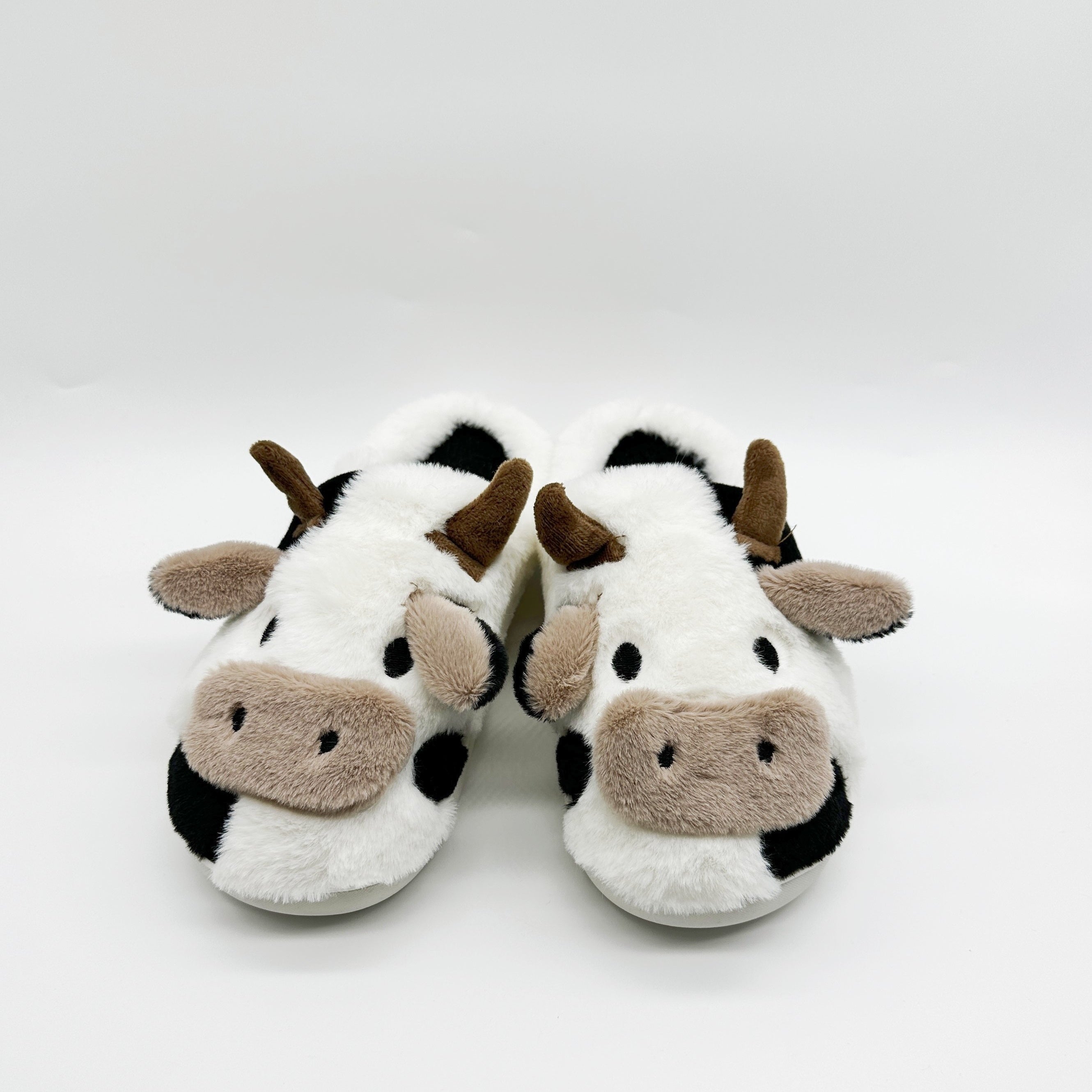 Women's Kawaii Cow Shaped Plush Cozy Non-Slip House Slippers