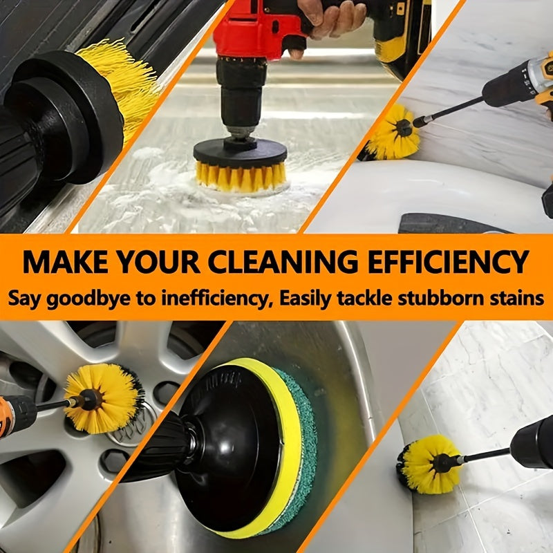 Kit de cepillos de taladro de 35 piezas, conjunto eléctrico de cepillado para suelos, baños, cocinas, coches y exteriores