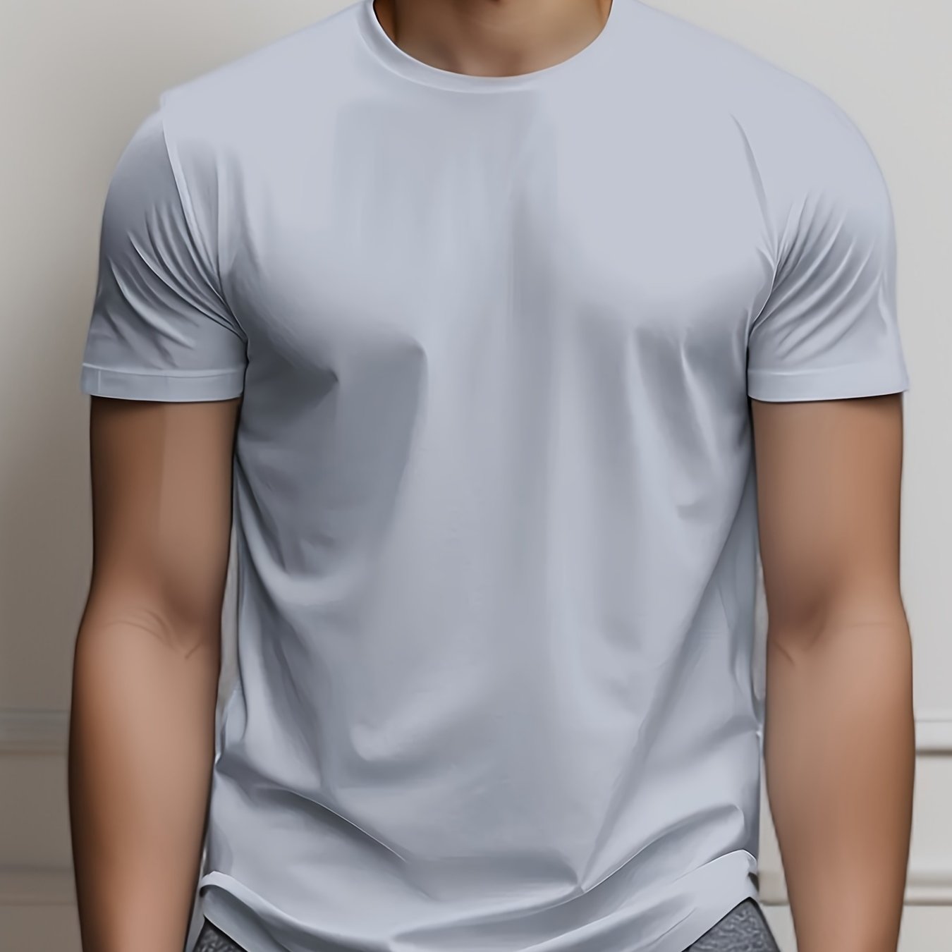 Men's Casual Short Sleeve Crew Neck T-Shirt Polyester Elastane Summer Comfortable Cartoon Design