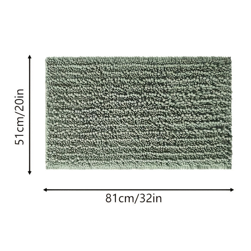 Thick Plush Bath Floor Mat Non-Slip Waterproof Dustproof for Bathroom Kitchen Living Room