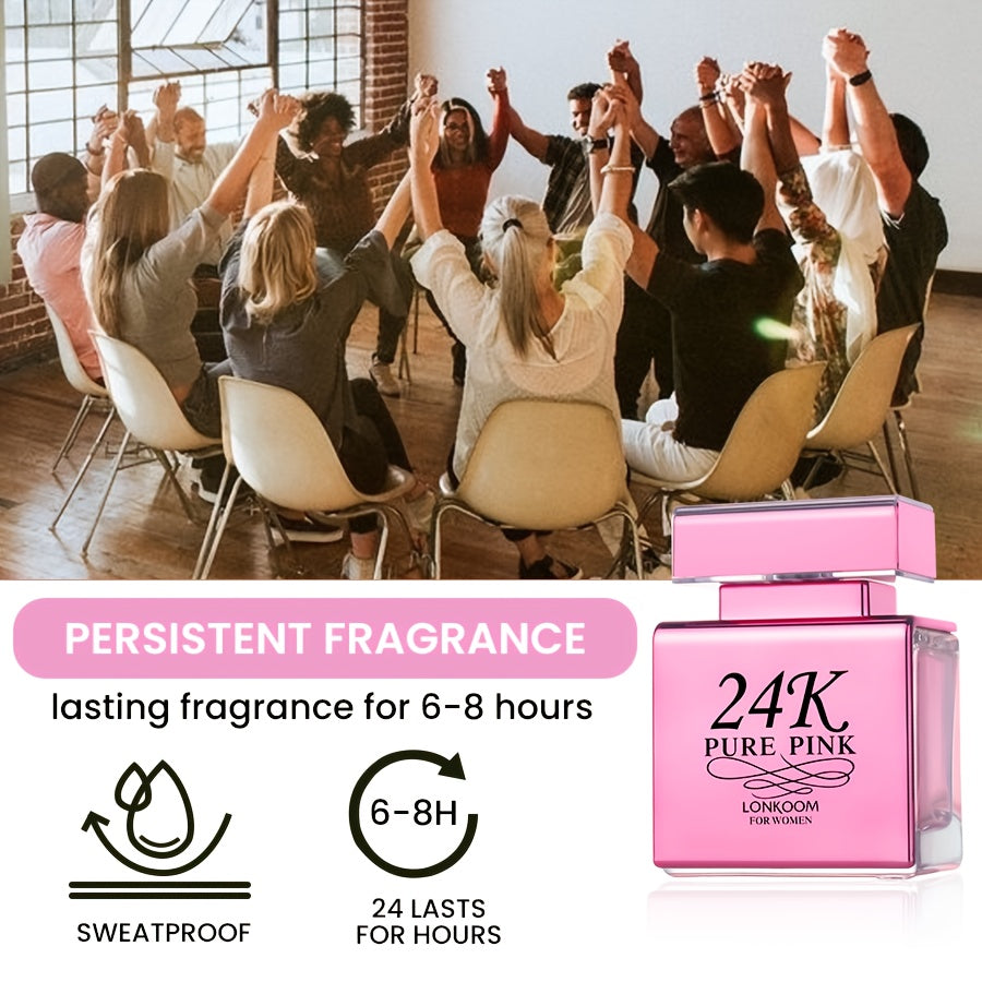 Women's Pink Floral Fruity Eau De Parfum 100ml with Apple Orchid Amber