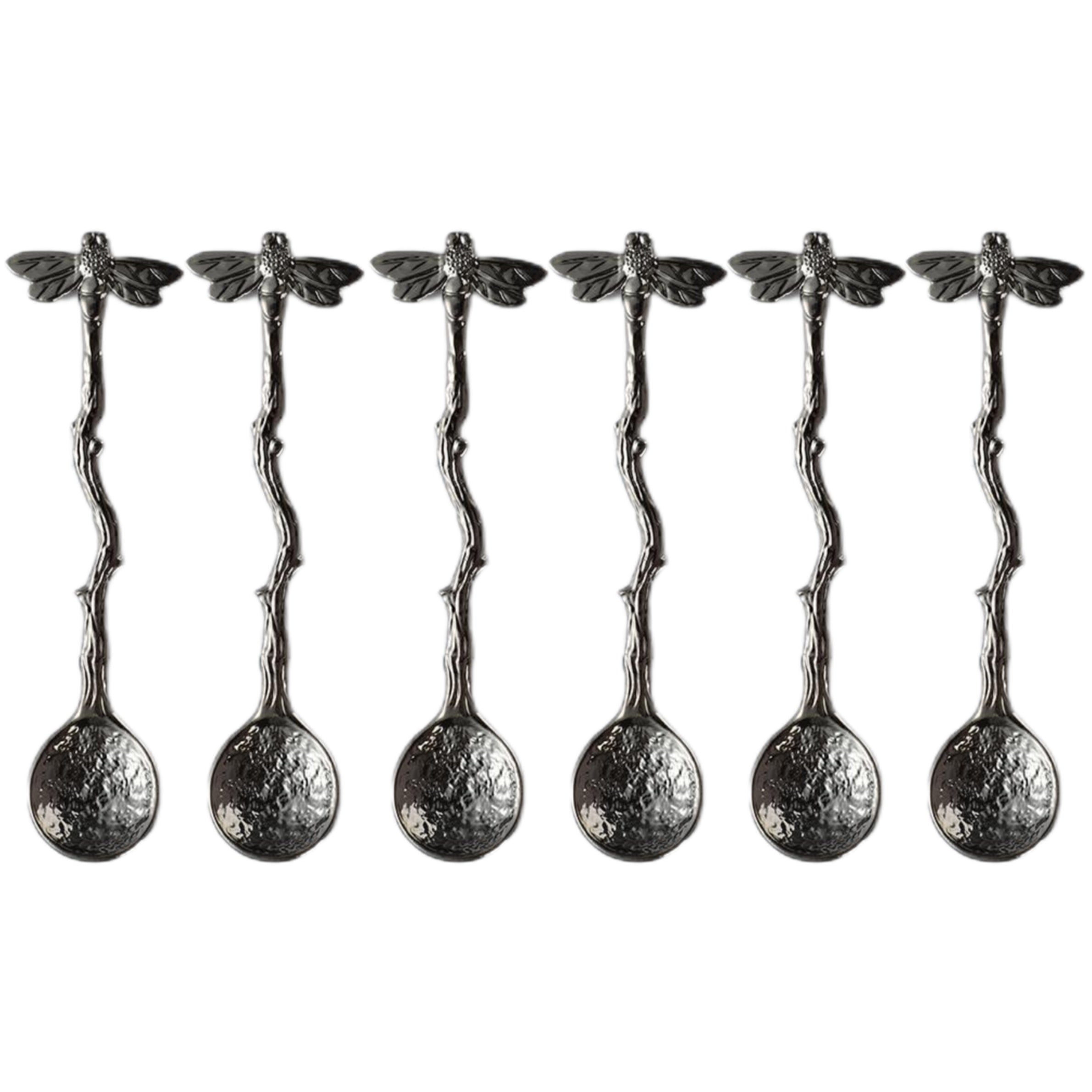 Retro Bee-Shaped Metal Coffee Spoon with Twist Handle for Tea and Dessert Serving