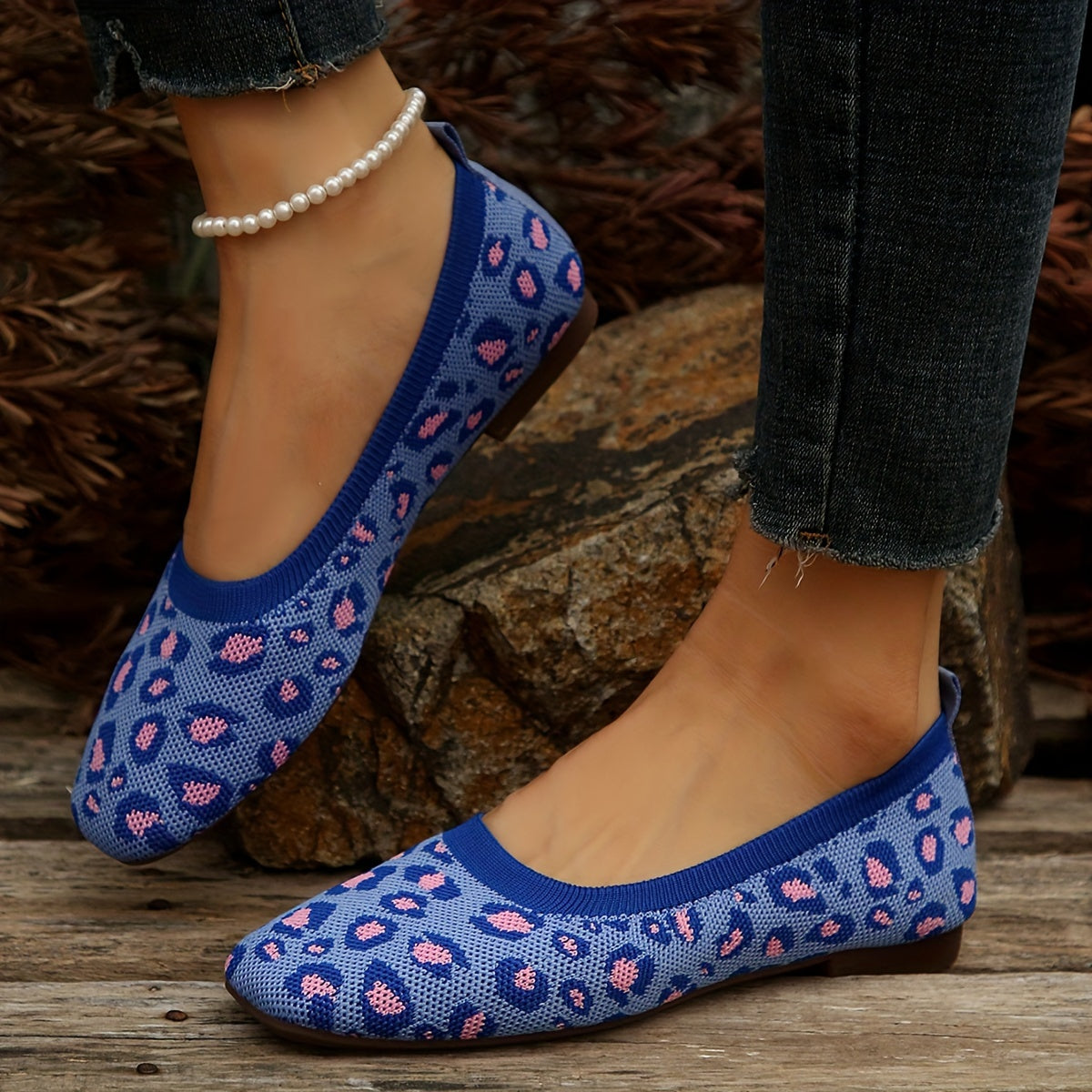 Zapatos planos casuales para mujer con suela ligera, transpirable y de TPR