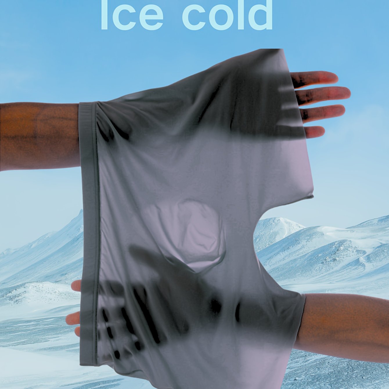 Men's Ice Silky Cool Underwear Semi-Transparent Pink 3D Molded Fit