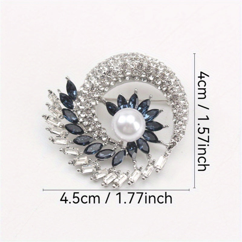 Vintage Rhinestone Enamel Brooch Pin for Women Elegant Jewelry Gift