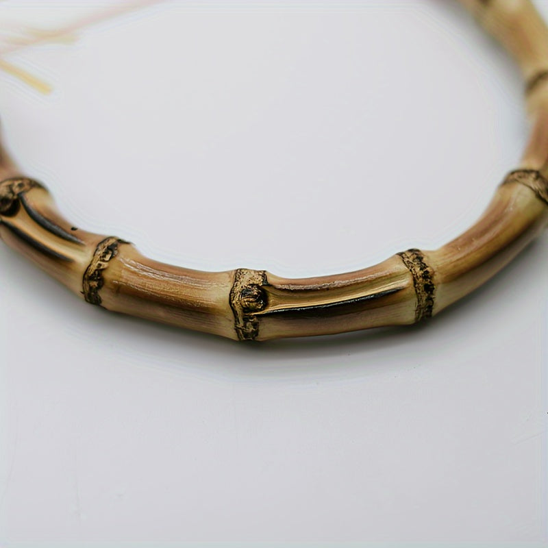 Bamboo Handle Rings for Handbags and Luggage, Handmade Wooden Accessories