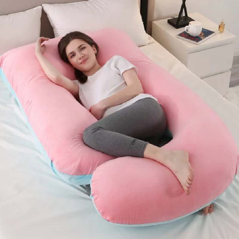 Pregnancy Pillow with Cooling Dark Grey Cover Support for Sleeping and Maternity