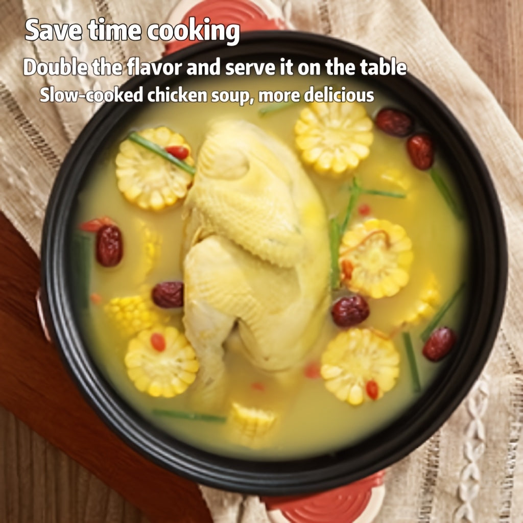 23.88cm Elektrik pishirish qozoni, ikki qavatli, yopishmaydigan, ko‘p funksiyali, oson taomlar uchun