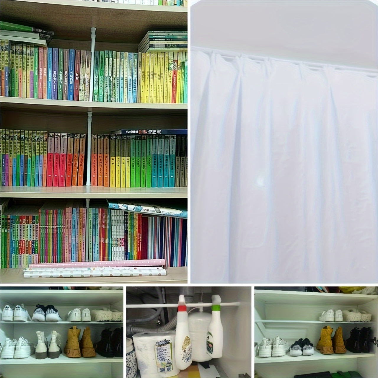 Telescopic Curtain Rod Adjustable Length 18cm for Wardrobe Kitchen Balcony