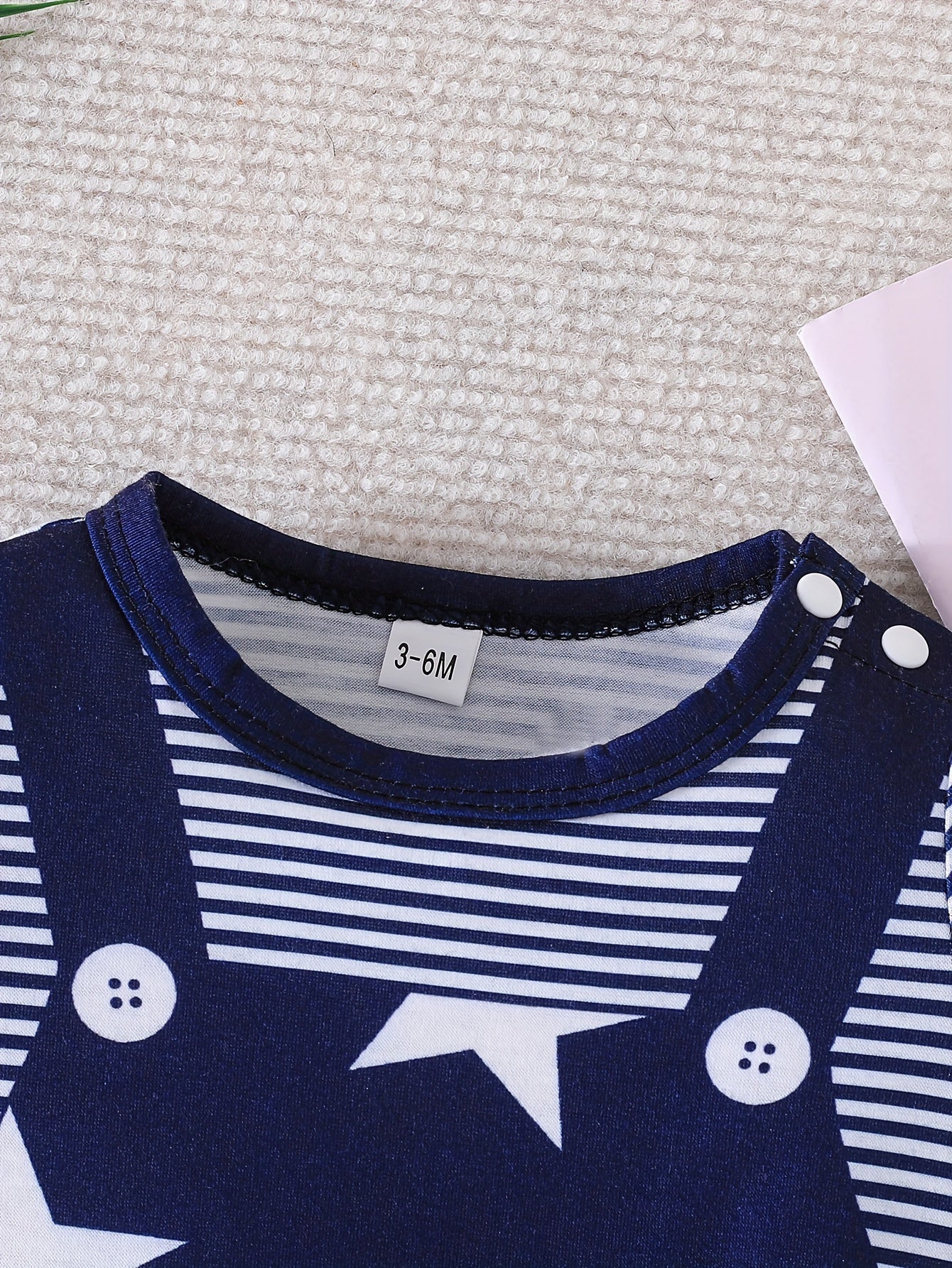 Body de algodón para niños pequeños con estampado de estrellas, conjunto de verano de manga corta