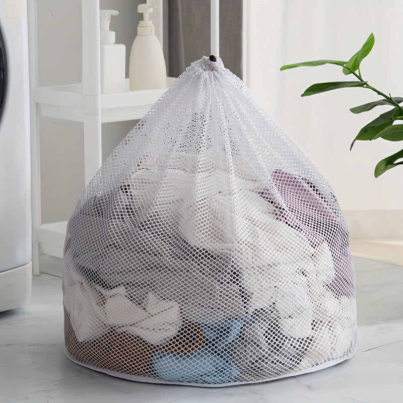 Large Oval Non-Woven Fabric Laundry Bag with Drawstring for Delicates and Travel
