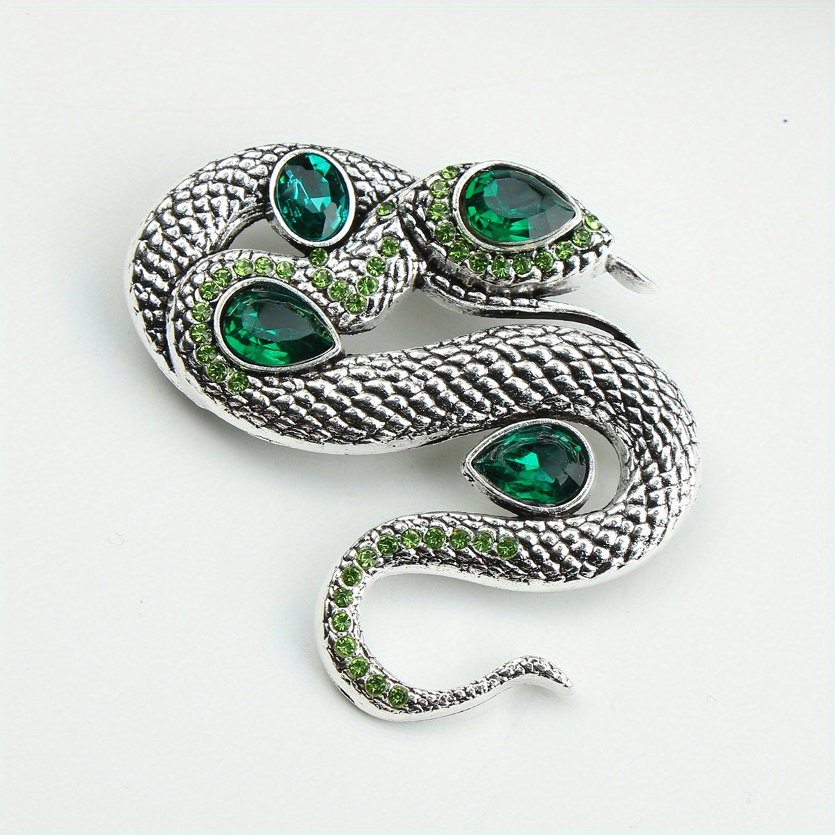 Snake Brooch with Enamel and Rhinestones Irregular Animal Pin Elegant Fashion Accessory