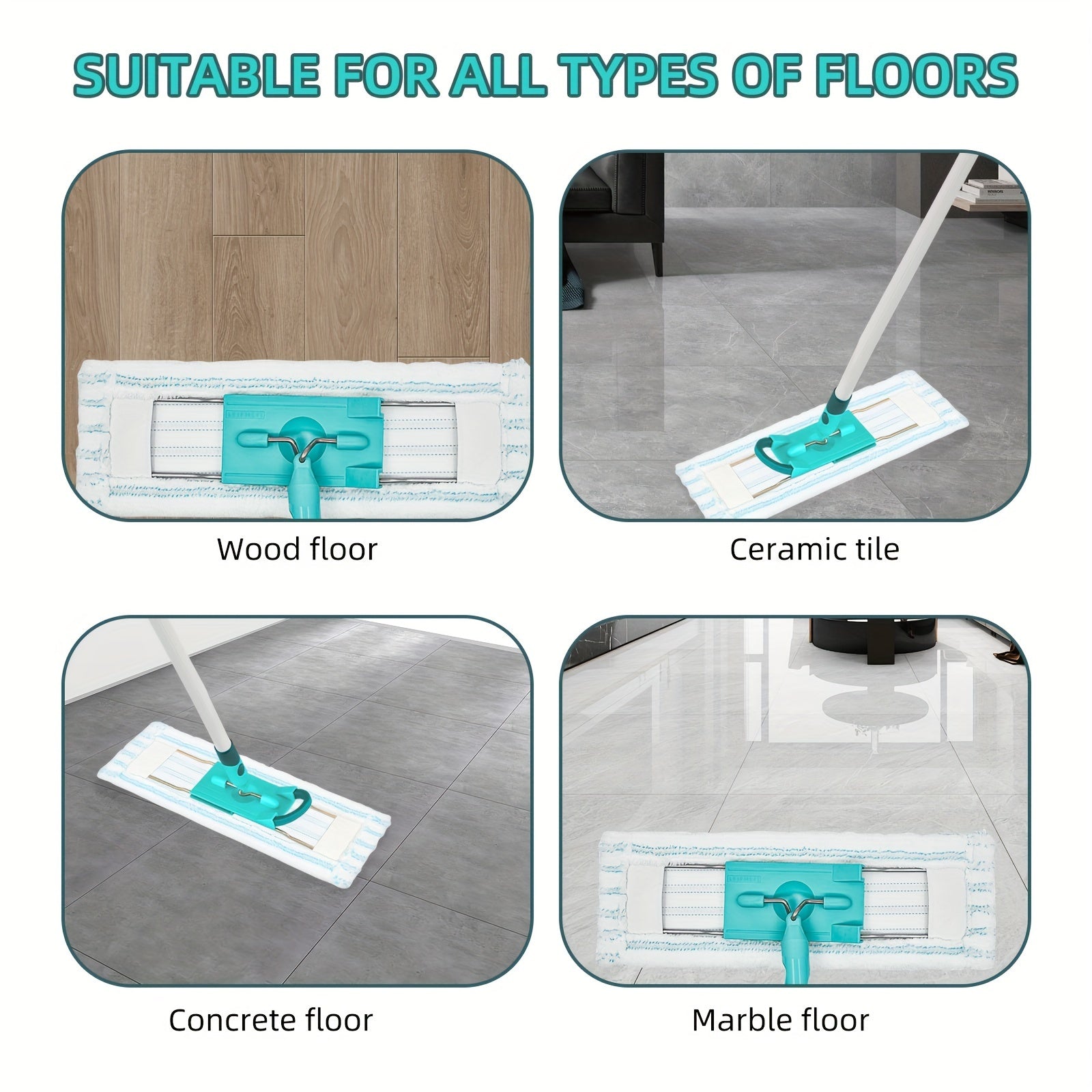 Microfiber Mop Pads Set of 3 for Easy Home Cleaning Long-Lasting and Reusable