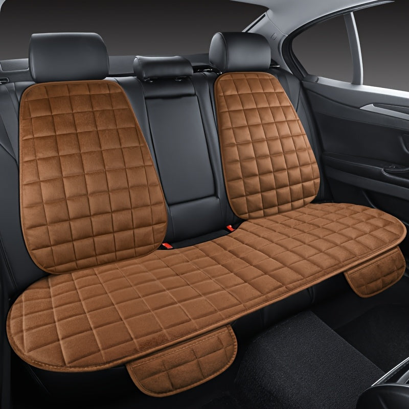 3-ta bo'lakli yumshoq mato bilan qoplangan avtomobil o'rindiqlari uchun qoplamalar, barcha o'rindiqlarga mos, yumshoq to'qilgan mato, binafsha rangli qilingan.