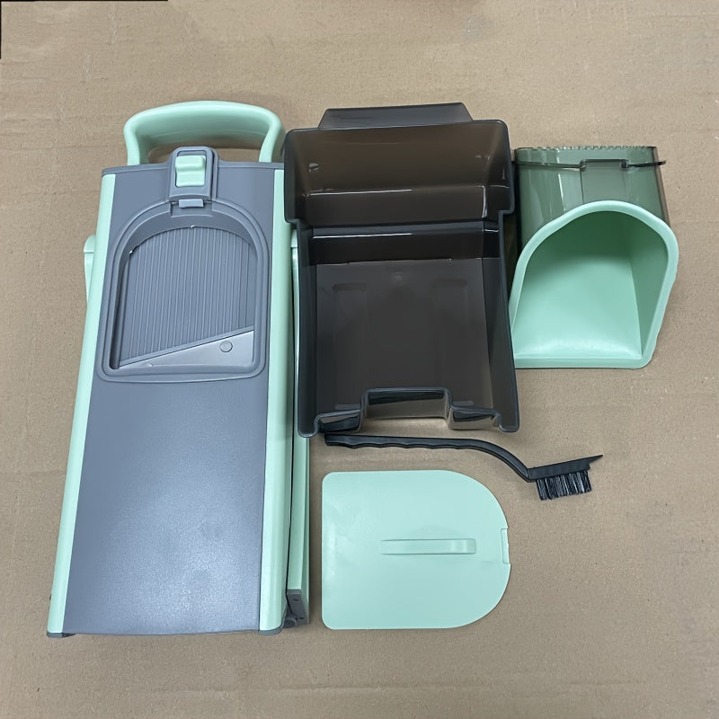 Manual Vegetable Chopper and Slicer with Suction Base, Easy Dicing and Shredding