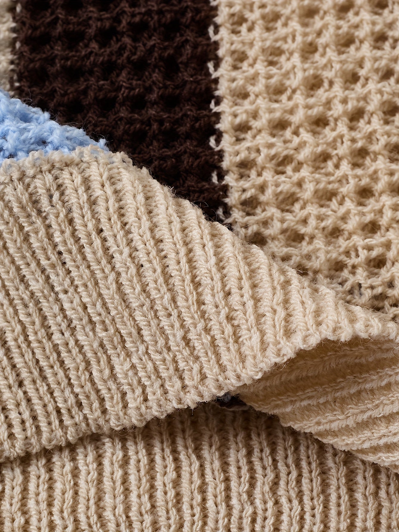 Men's Casual Knit Pullover Sweater Short Sleeve Crew Neck Micro-Elastic Ribbed Stripe Beach Vacation Style