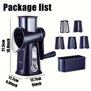 5-в-1 Роторная терка для сыра, слайсер, овощерезка, орехокол с присоской