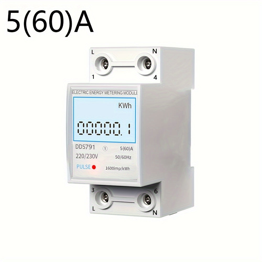 1 dona Kichik Mini Elektr Meter, 220V, Yo'l Temir turi, Havo Sharoitlari Energiya Meteri, Aqlli Raqamli Ko'rsatkich, Energiya Sarfini Aniqlash.