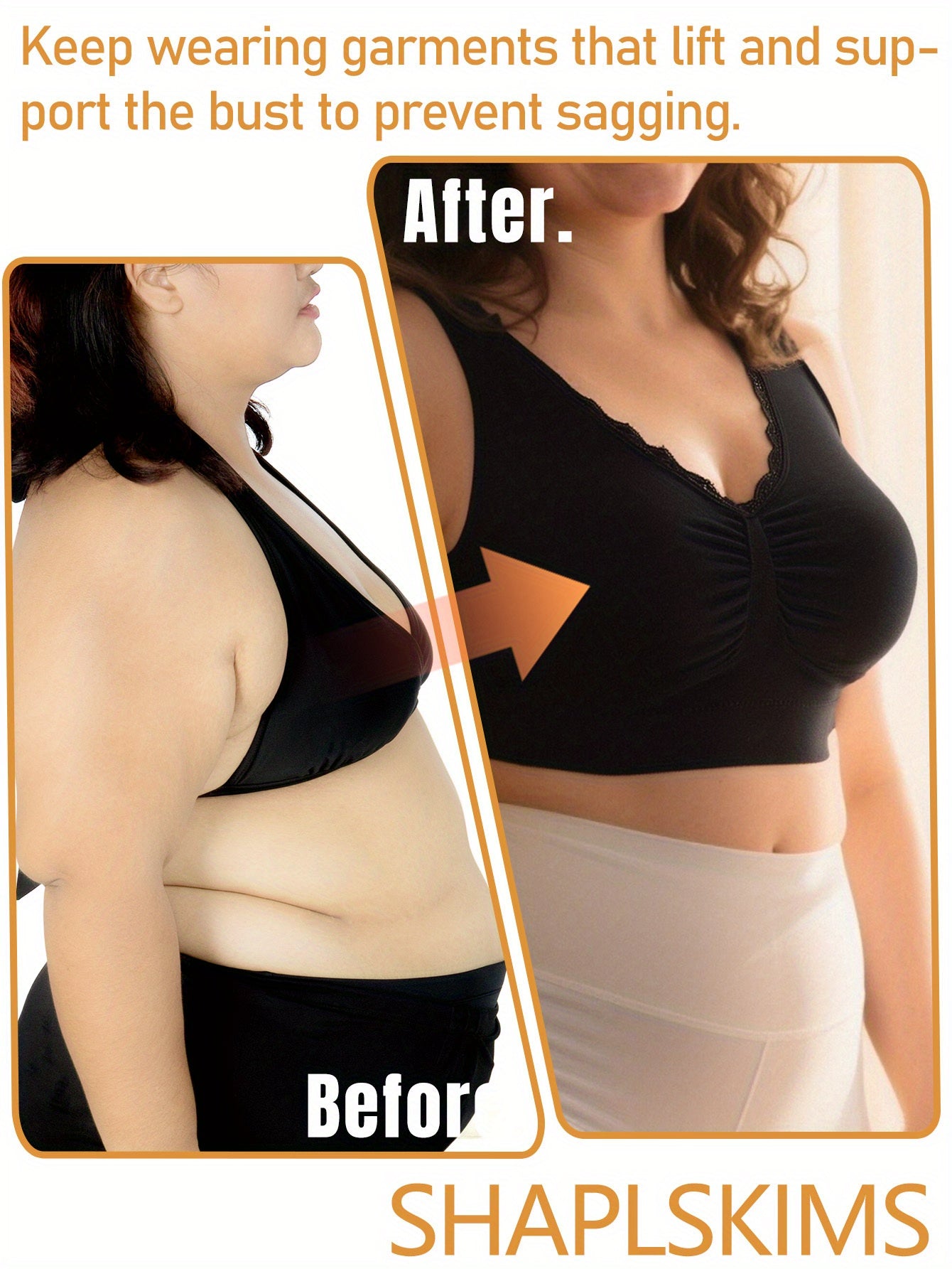 Plus Size Seamless Women’s Sports Bra Breathable Support Black White