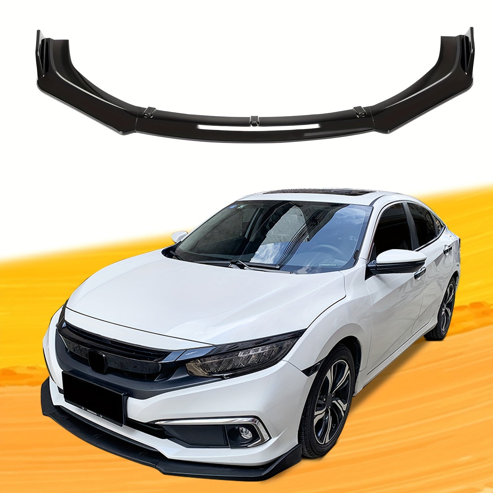 4Pcs Front Bumper Lip Spoiler Body Kit Black Red White Splitter Car Modification
