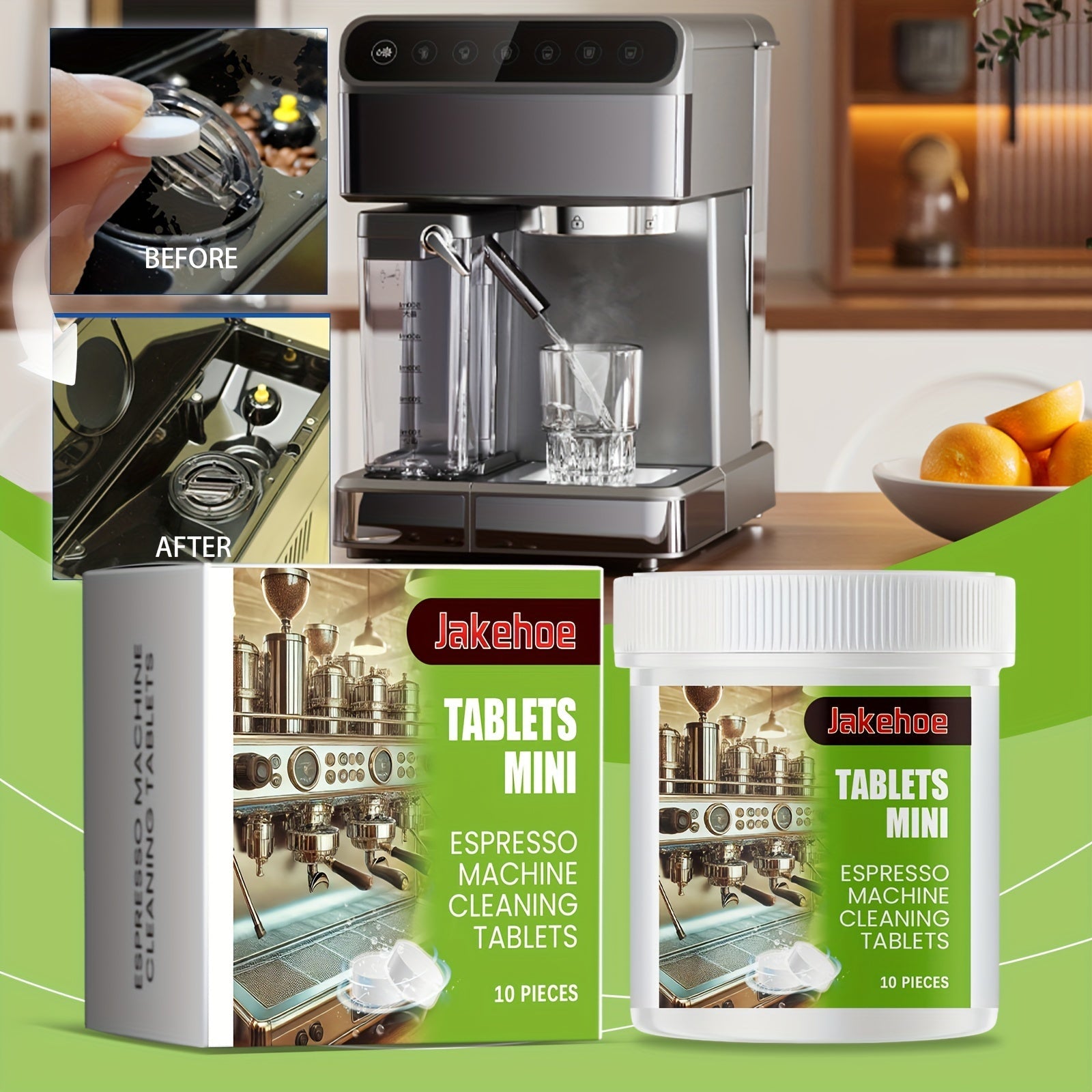 Coffee Machine Cleaning Tablets Set of 10 Descaling and Stain Removal